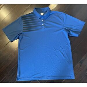 Callaway Polo Shirt Men XXL Blue Gradient Stripe Performance Golf Short Sleeve